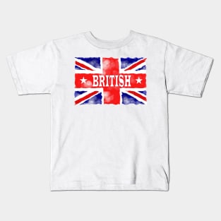 United Kingdom British Flag Retro Distressed Kids T-Shirt